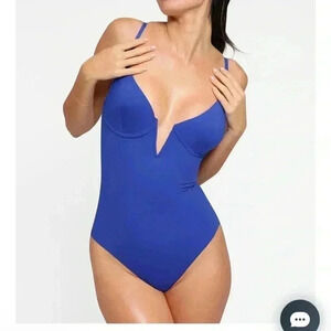 POPILUSH Shapewear Swimsuit Deep V-Neck One-Piece Low-Back - XLarge